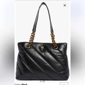Kurt Geiger London Kensington black Quilted Leather Shoulder Bag Gold Chain